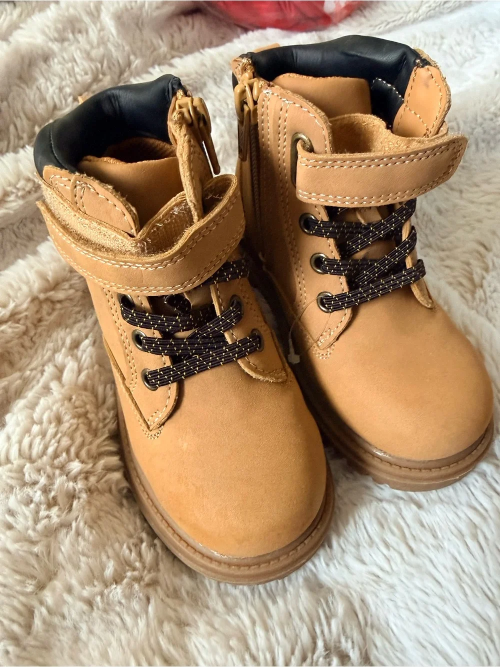 Kids Brown Work-Style Boots - Classic Tan wonder nation